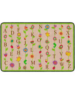 BLOOMING ALPHABET TAN, 4'X6'