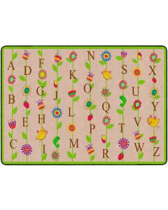 BLOOMING ALPHABET TAN, 5'10"X8'4"