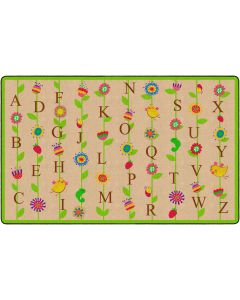 BLOOMING ALPHABET TAN, 7'6"X12'